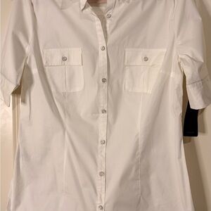 Mango Women's White Button Down Shirt